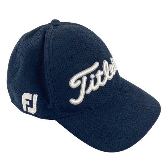 Titleist Footjoy Golf Cap Navy Flexfit Pro V1 M/L